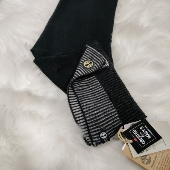 NWT Timberland Logo Embossed Wool Blend Knit Mens Scarf - Picture 2 of 10